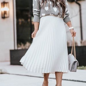 White Pleated Skirt